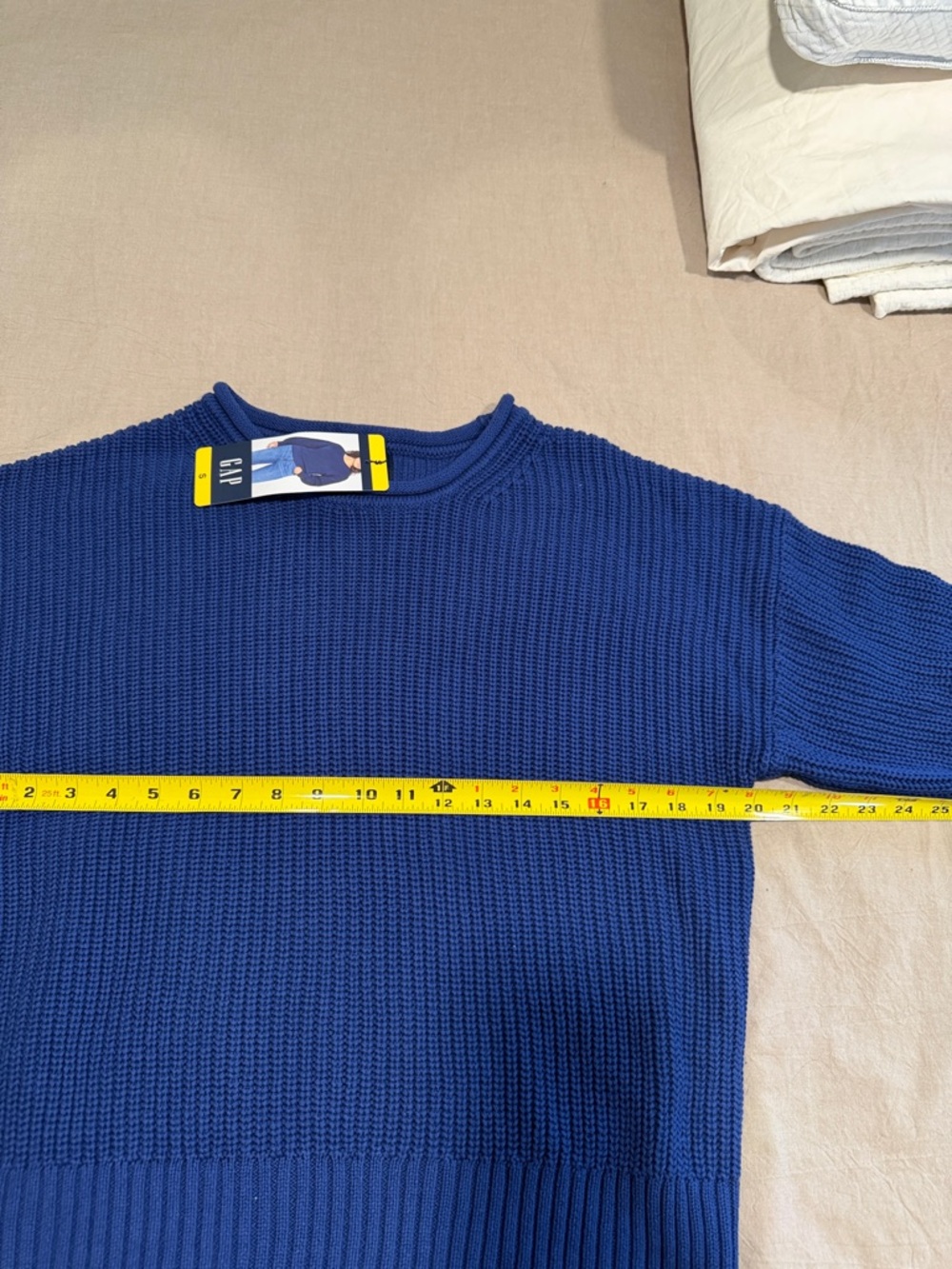 GAP Cobalt Blue 100% cotton rolled neck Crewneck Sweater - Picture 5 of 9